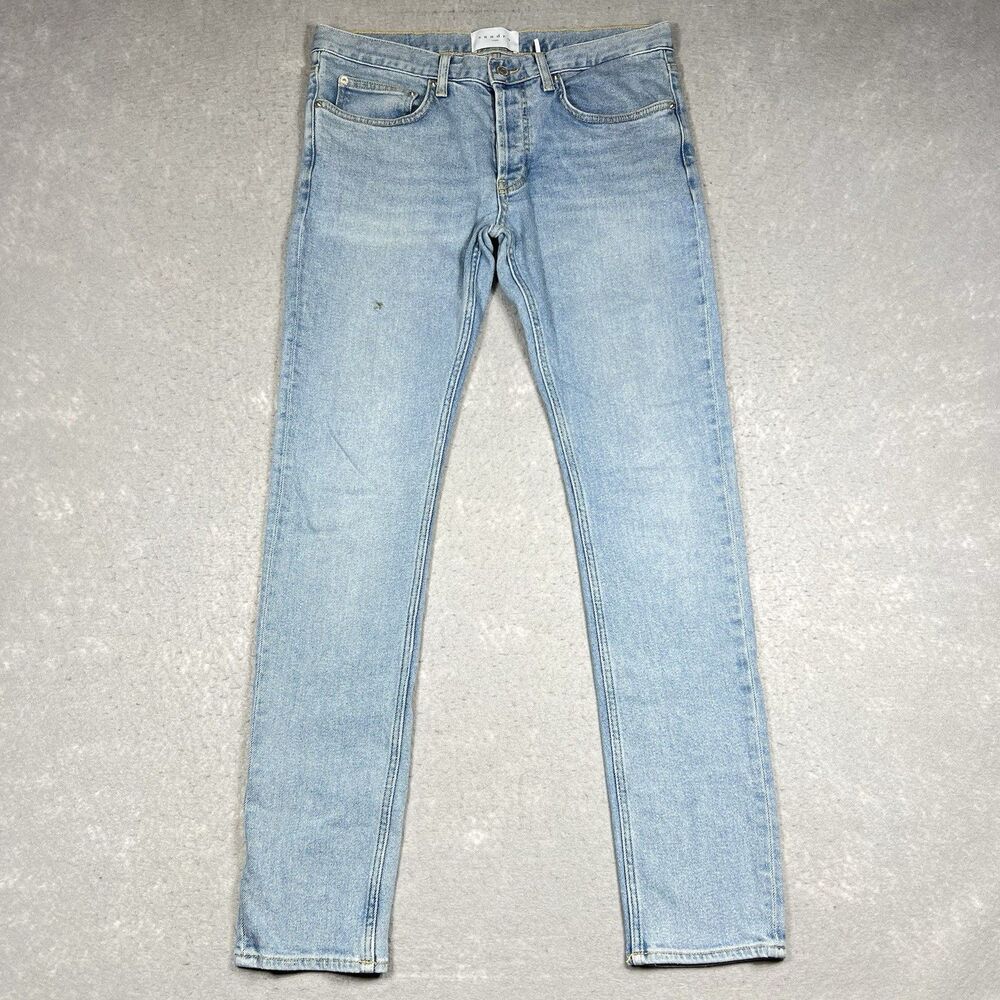 Sandro Paris Jeans Men’s 32 Skinny Fit Light Wash Button-Fly Designer 32x31